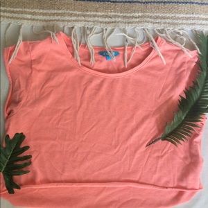 Neon pink crop top